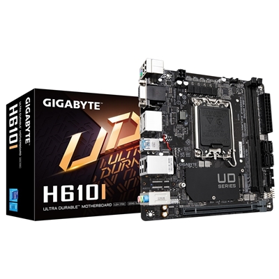 Gigabyte H610I Intel 1700 Socket Motherboard, Mini-ITX, 2x DDR5 Slots, 1x M.2 Socket, GbE LAN, 1x D-Sub / 2x DisplayPorts / 1x HDMI Port - Image 2