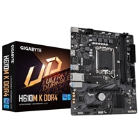 Gigabyte H610M K DDR4 Ultra Durable Intel 1700 Socket Motherboard, Micro-ATX, 2x DDR4 Slots, 1x M.2 Socket, GbE LAN, 1x HDMI Port