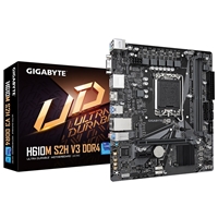 Gigabyte H610M S2H V3 DDR4 Ultra Durable Intel 1700 Socket Motherboard, Micro-ATX, 2x DDR4 Slots, 1x M.2 Socket, GbE LAN, 1x D-Sub / 2x DisplayPorts / 1x HDMI Port