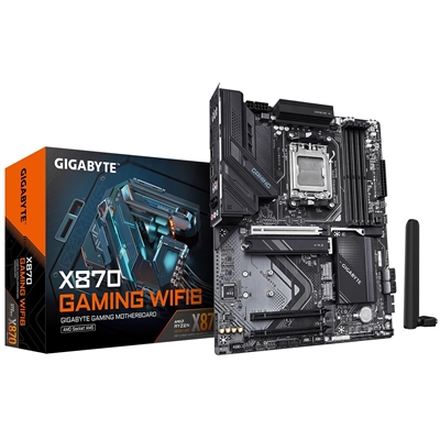 Gigabyte X870 GAMING WIFI6 AMD AM5 Socket Motherboard, ATX, 4x DDR5 Slots, 3x M.2 Sockets, Fitted I/O Shield, 2.5GbE LAN, Wi-Fi 6, 1x HDMI Port / 1x USB-C (USB4) - Image 2