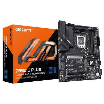 Gigabyte Z890 D PLUS Intel 1851 Socket Motherboard, ATX, 4x DDR5 Slots, 4x M.2 Sockets, Fitted I/O Shield, 2.5GbE LAN, 1x DisplayPort - Image 2