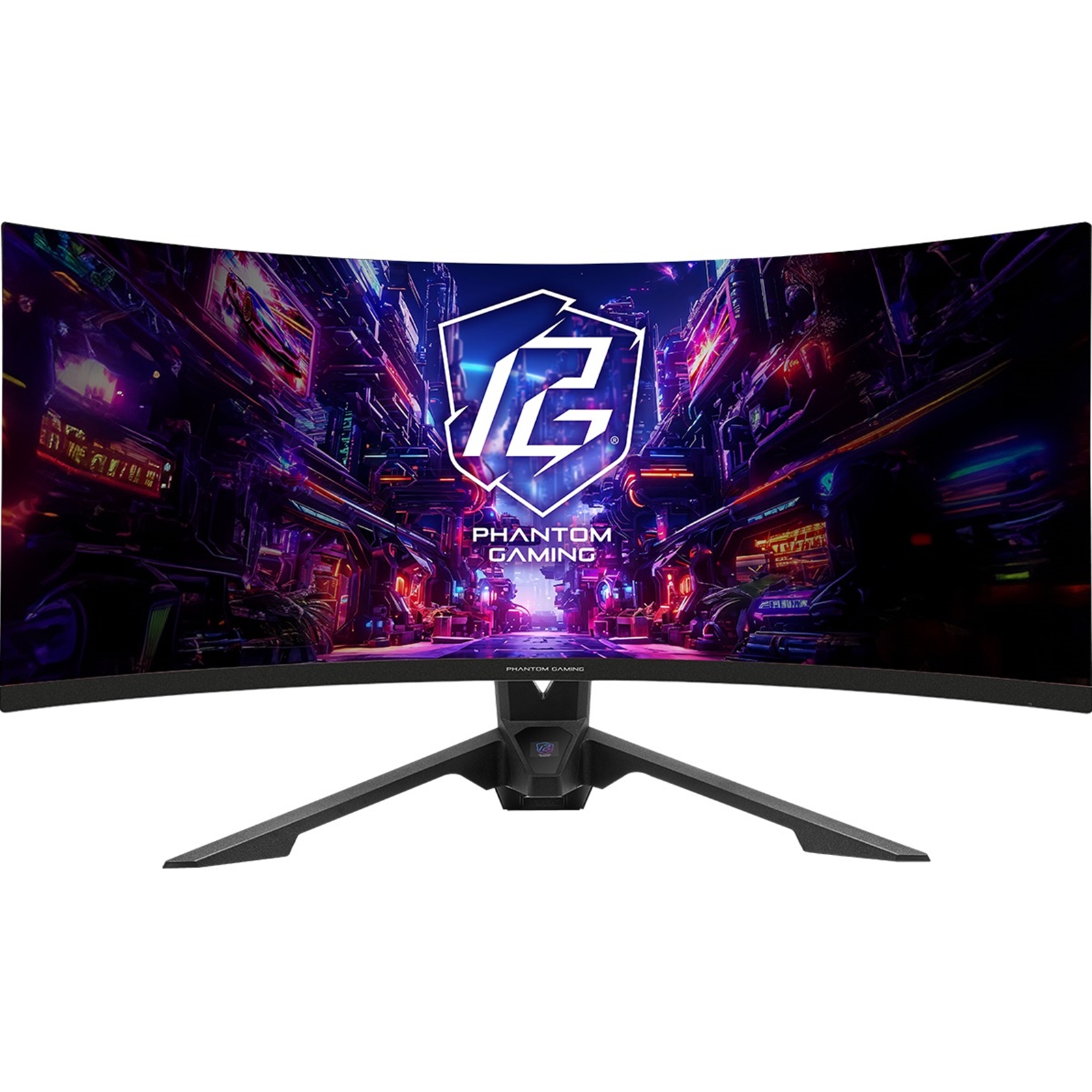 ASRock Phantom Gaming PG34QRT3A 34 Inch, WQHD 3440x1440, Curved Gaming Monitor, 180Hz 1ms (MPRT) Response Time, 2 x HDMI 2.0, 2 x DisplayPort 1.4, 1 x USB3.2 Gen1x1 Type-B, 4 x USB3.2 Gen1x1 Type-A, 1 x Headphone Out, Integrated Wi-Fi Antenna - Image 3