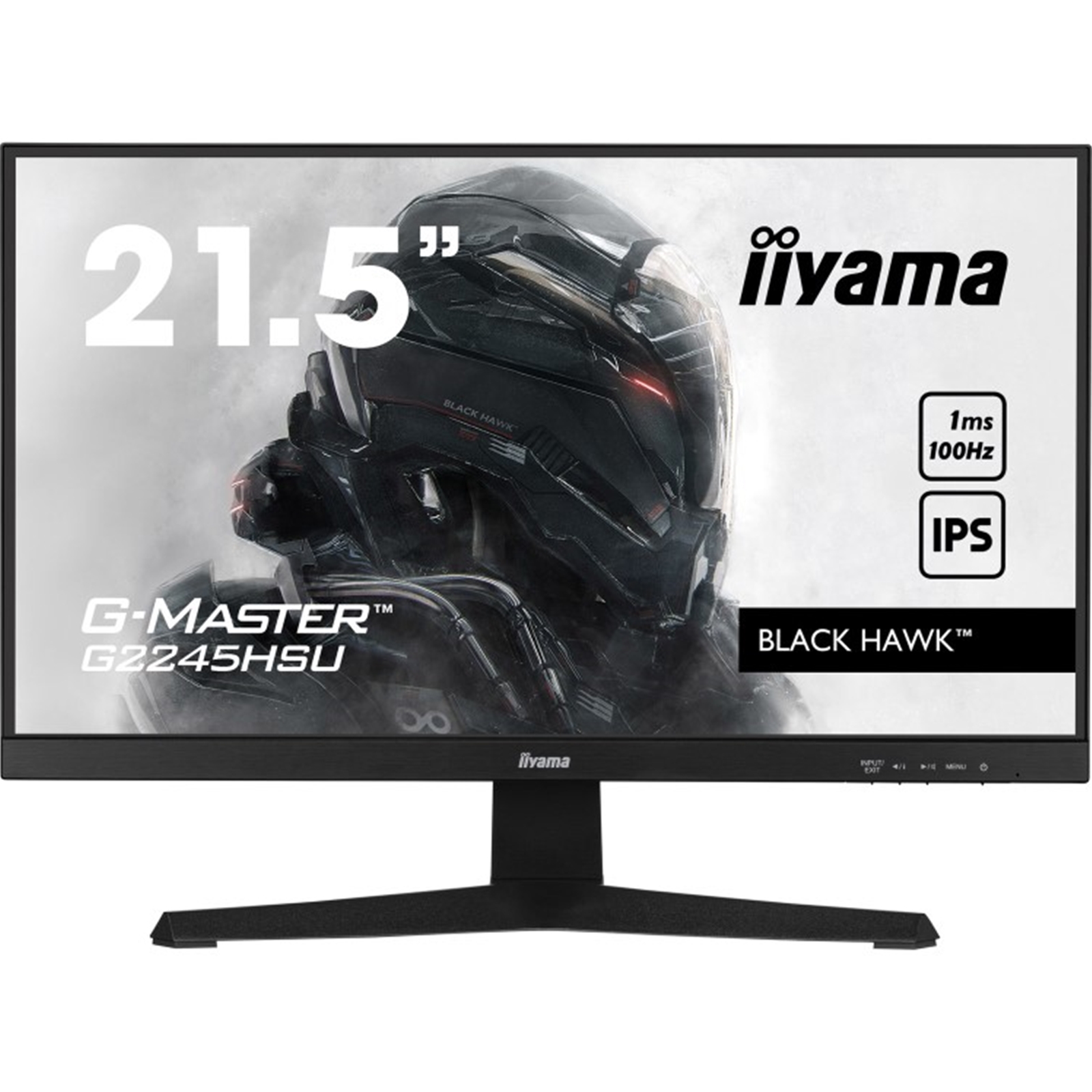 iiyama G-MASTER G2245HSU-B2 22 inch IPS Gaming Monitor, Full HD, 1ms, HDMI, DisplayPort, USB Hub, Freesync, 100Hz, Speakers, Black, Internal PSU, VESA - Image 3