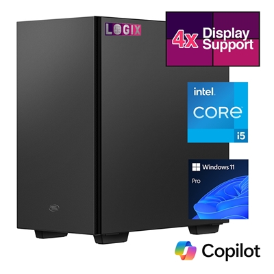 LOGIX Micro Tower - Designed for CCTV Use - Intel i5 Processor, 16GB Kingston Memory, 500GB Kingston SSD, Output to 4 Monitors, with Dual LAN, Windows 11 Pro - Image 2